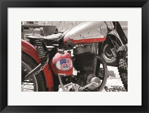 Framed Route 66 Motorcycle Print