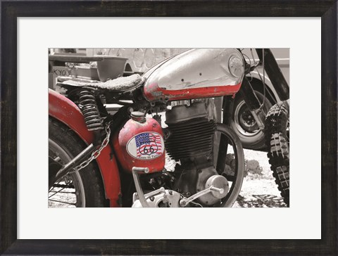 Framed Route 66 Motorcycle Print