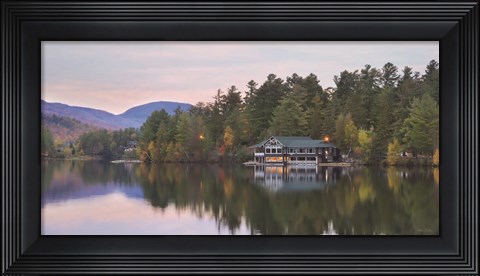Framed Mirror Lake Sunset Reflections Print