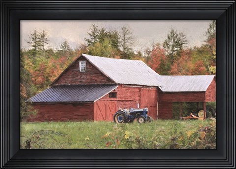 Framed Red Adirondack Barn Print