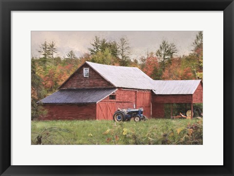 Framed Red Adirondack Barn Print