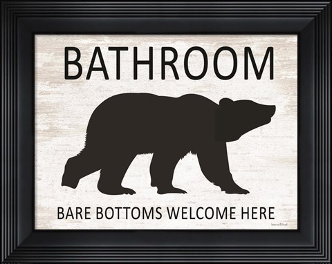 Framed Bare Bottoms Welcome Here Print