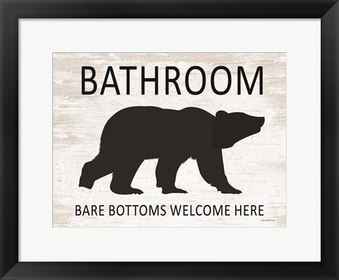 Framed Bare Bottoms Welcome Here Print