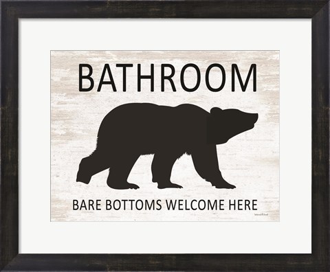 Framed Bare Bottoms Welcome Here Print