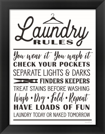 Framed Laundry Rules Print