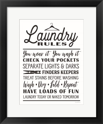 Framed Laundry Rules Print
