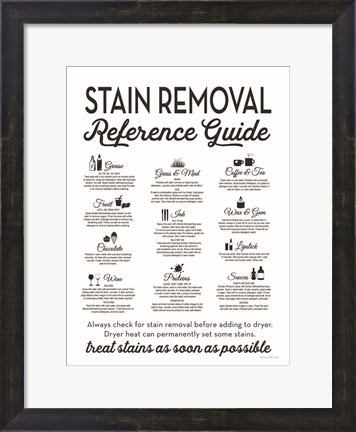 Framed Stain Removal Reference Guide Print