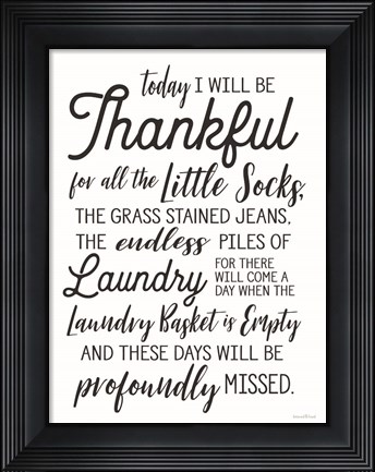 Framed Laundry Blessings I Print