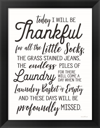 Framed Laundry Blessings I Print