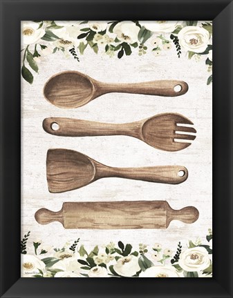 Framed Wooden Utensils Print