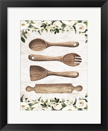 Framed Wooden Utensils Print