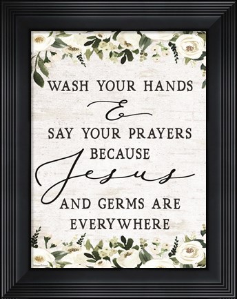 Framed Wash Your Hands Print