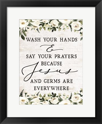 Framed Wash Your Hands Print