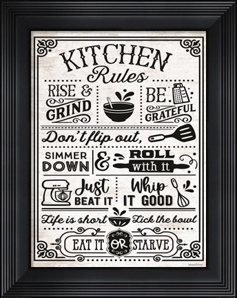 Framed Kitchen Rules Print