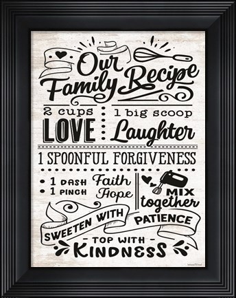 Framed Our Family Recipe Print