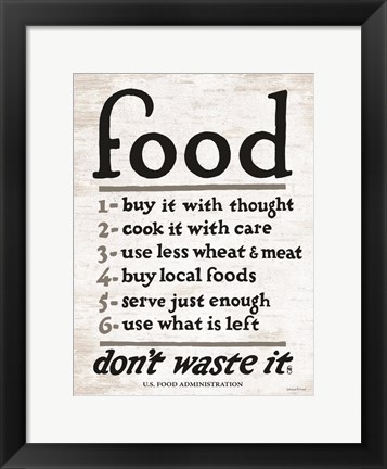 Framed Food - Don&#39;t Waste It Print