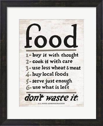 Framed Food - Don&#39;t Waste It Print