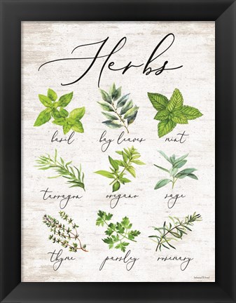Framed Herbs Print