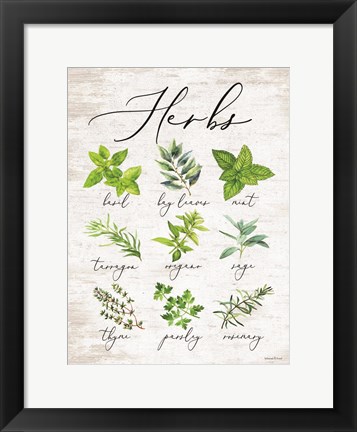 Framed Herbs Print