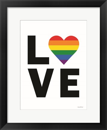 Framed Rainbow Love Heart Print