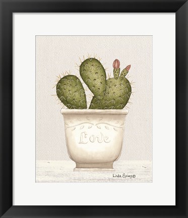 Framed Prickly Pear Cactus Print