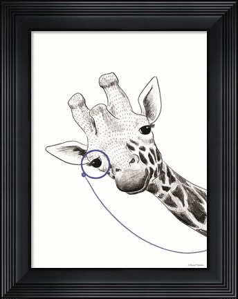 Framed Giraffe With a Monocle Print