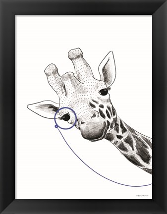 Framed Giraffe With a Monocle Print