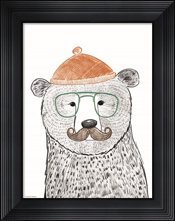 Framed Hipster Bear Print