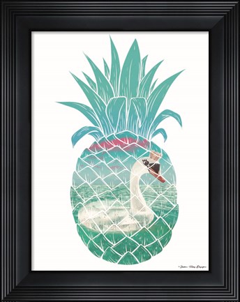 Framed Swan Pineapple Print