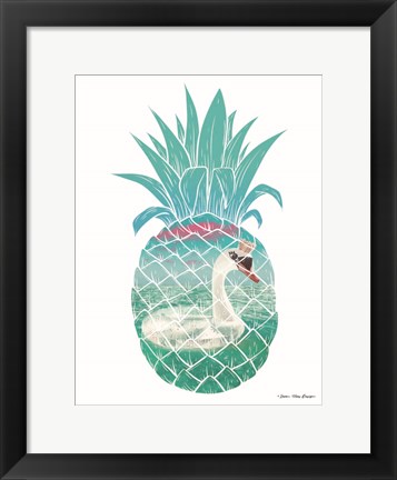 Framed Swan Pineapple Print