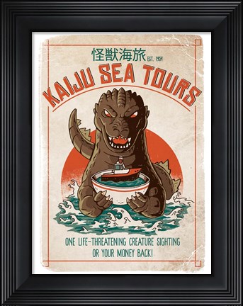 Framed Kaiju Sea Tours Print