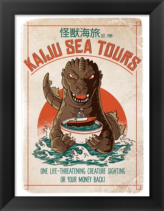 Framed Kaiju Sea Tours Print