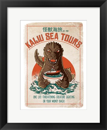 Framed Kaiju Sea Tours Print