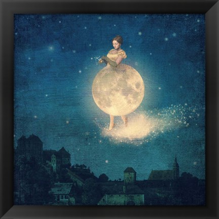 Framed Shhh Lady Night is Coming Print