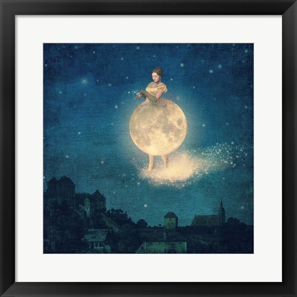 Framed Shhh Lady Night is Coming Print