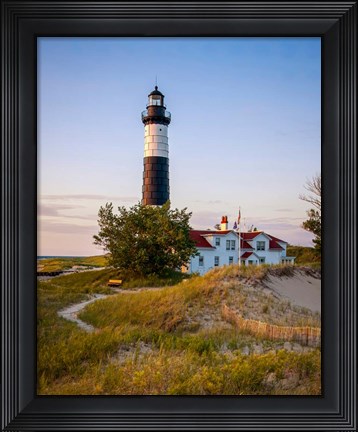 Framed Historic Big Sable Point Light Print