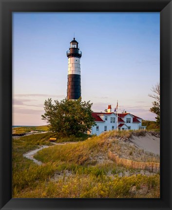 Framed Historic Big Sable Point Light Print