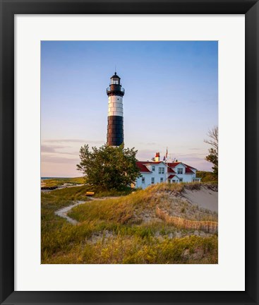 Framed Historic Big Sable Point Light Print