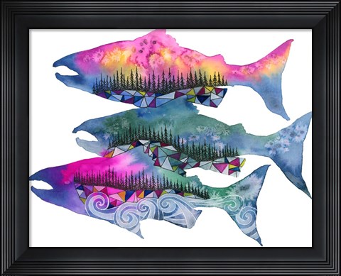 Framed Salmon Season Print
