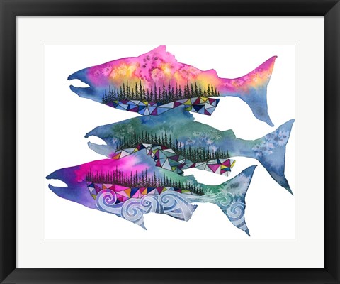 Framed Salmon Season Print