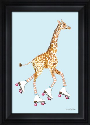 Framed Giraffe Joy Ride II Print