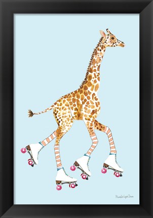 Framed Giraffe Joy Ride II Print