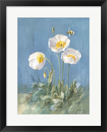 Framed White Poppies II Print