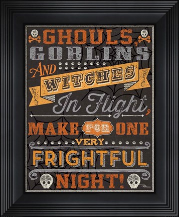 Framed Halloween Talk II Orange Print