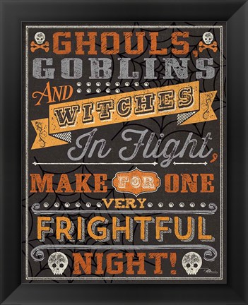 Framed Halloween Talk II Orange Print