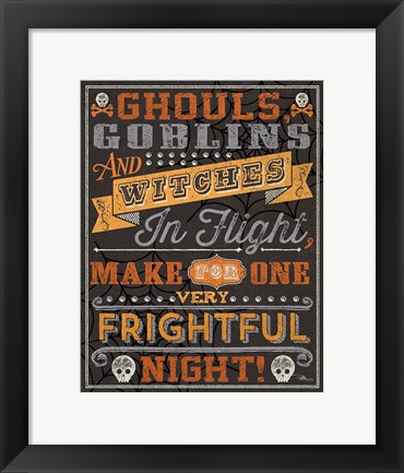 Framed Halloween Talk II Orange Print