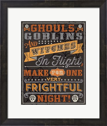 Framed Halloween Talk II Orange Print