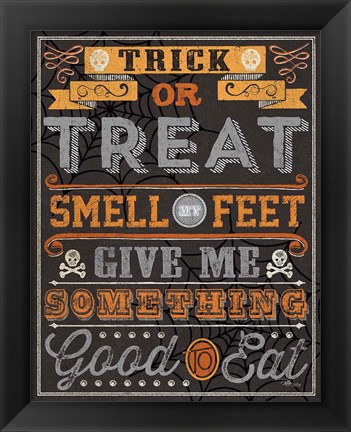 Framed Halloween Talk I Orange Print