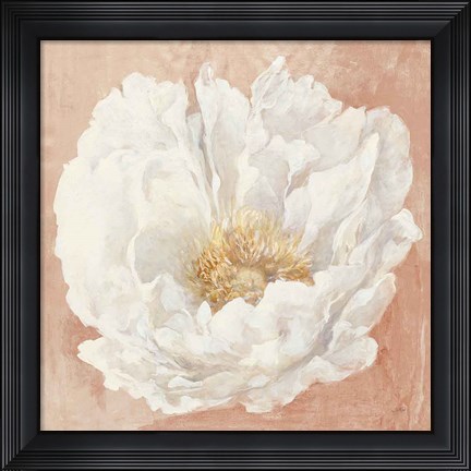 Framed Serene Peony Terracotta Print