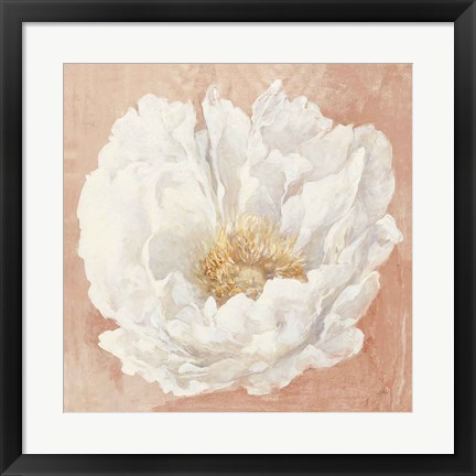 Framed Serene Peony Terracotta Print